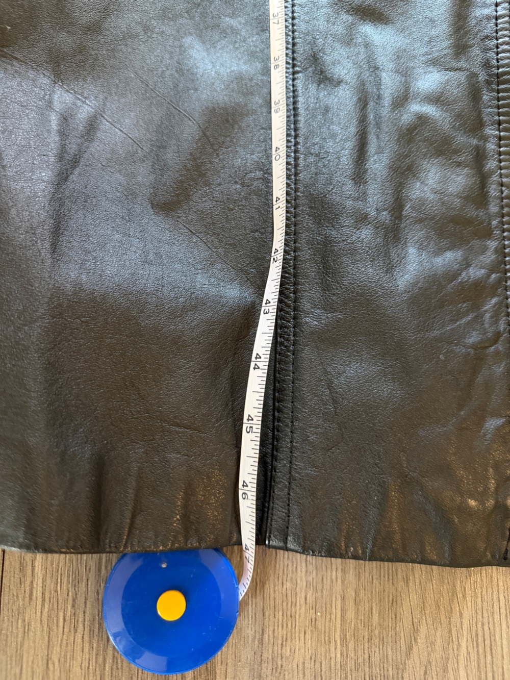Vintage Black Leather Long Coat - Picture 6 of 13